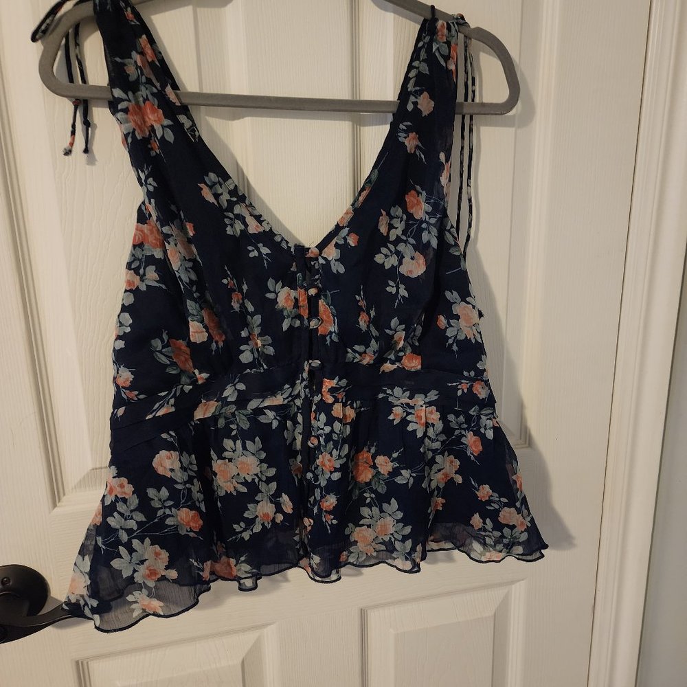 Blue floral tank